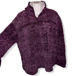 Peach Love California Fluffy Sherpa Fleece Half Zip pullover Sweatshirt Sweater